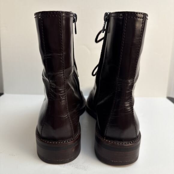 Coach Womens Edison Leather Boots Chestnut Brown sz 9.5 B Side Zipper VG Used - Picture 4 of 14